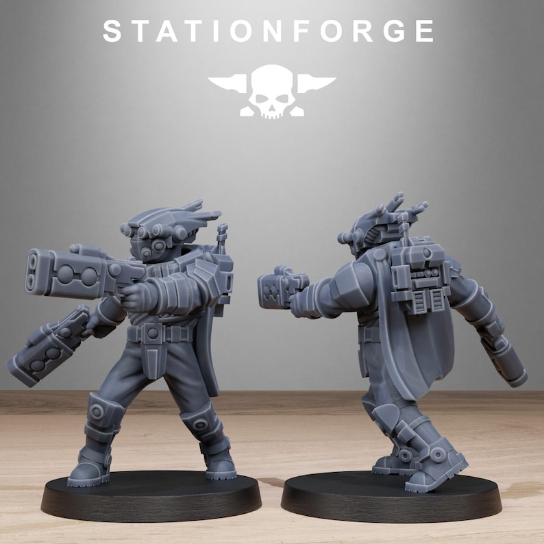 Pistoleiros Tarion | Miniaturas de resina Station Forge 16k | Jogos de guerra de mesa 28 mm e 32 mm | Sem pintura imagem 3