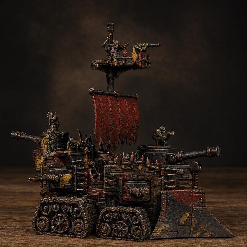 Gobs Short Pearl Battle Ship | Station Forge 16K Resin Miniature (28mm/32mm Scale) image 1
