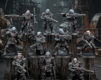 Vaskar Freedom Fighters | Station Forge 16k Resin Miniatures | 28mm 32mm Tabletop Wargaming | Unpainted