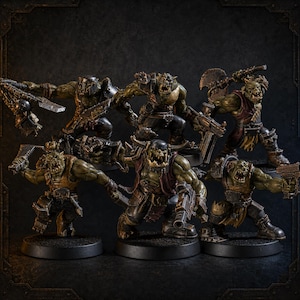 Brawlas Squad v2 - Orc Squad - 16k Resin - Orcs / Tabletop / Wargaming / Grimdark image 1