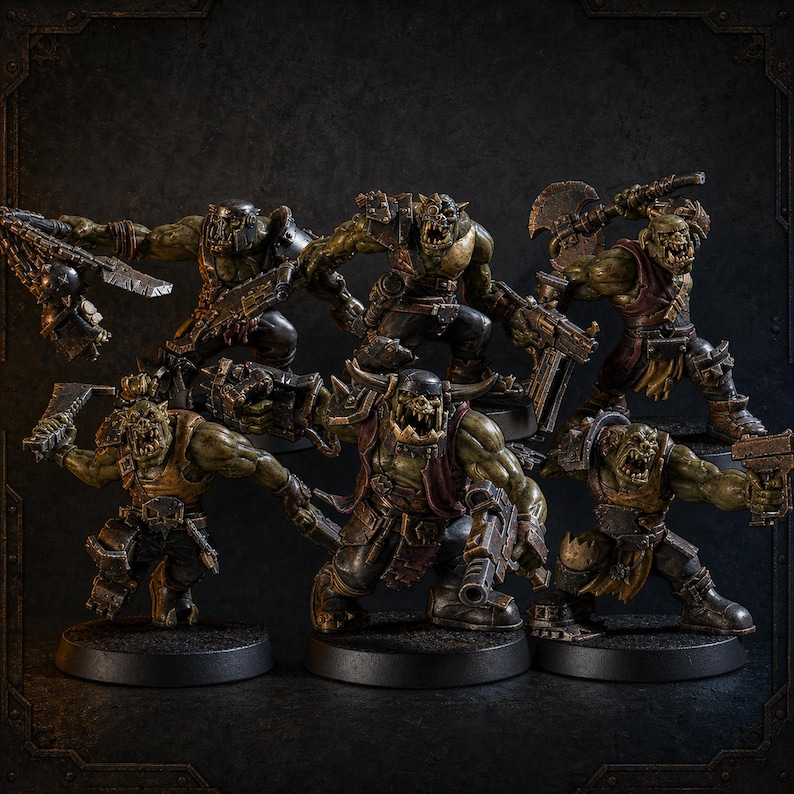 Brawlas Squad v2 - Orc Squad - 16k Resin - Orcs / Tabletop / Wargaming / Grimdark image 1