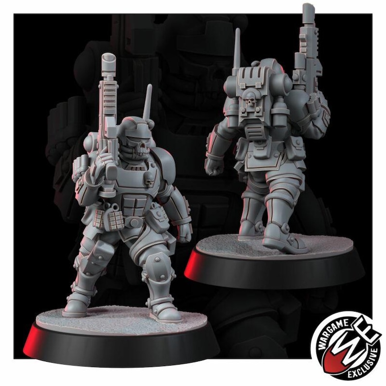 Space Knights Urban Storm Squad | 16k Resin Miniatures | 28mm 32mm Tabletop Wargaming | Unpainted image 3