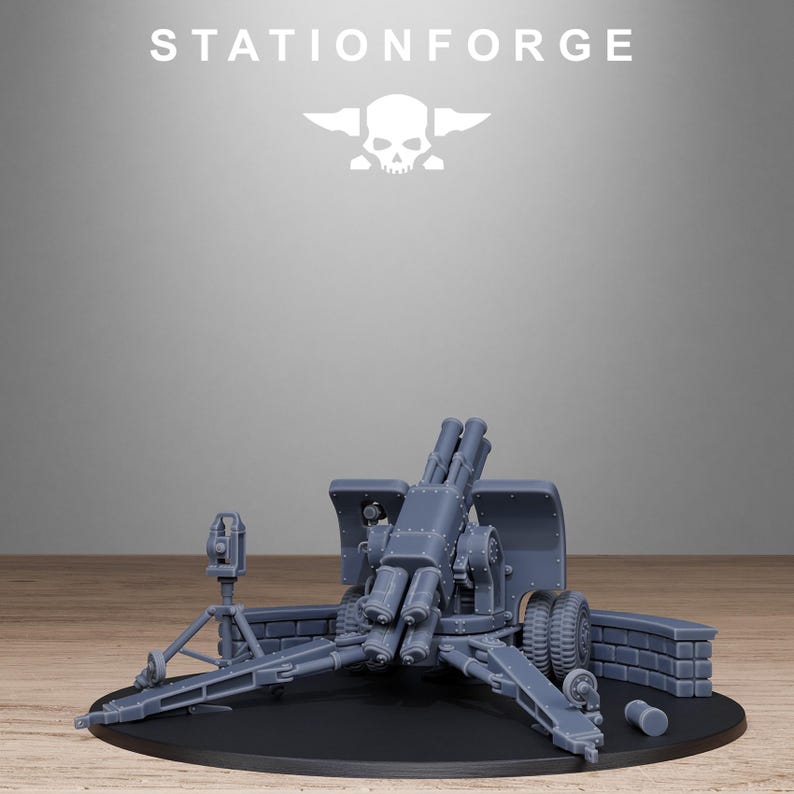 Grimguard Leichte Artillerie 2 | Station Forge 16k Resin-Miniaturen | 28 mm/32 mm Tabletop-Wargaming | Unbemalt Bild 9