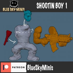 Shootin Boys Squad - Orc Squad - 16k Resin - Blue Sky Minis - Orcs / Tabletop / Wargaming / Grimdark image 9