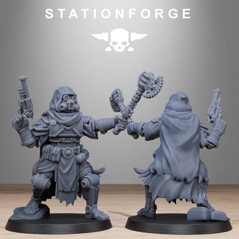Miniaturas de magos de Scavenger Tech / Station Forge 16K Resin Wargaming (escala 28 mm/32 mm) imagen 3