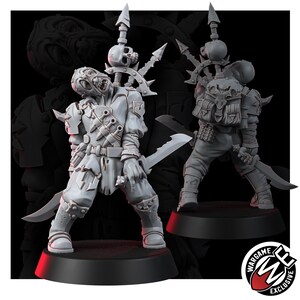 Chaos Renegades Of Pain Killer Team | 16k Resin Miniatures | 28 mm 32 mm Tabletop Wargaming | Ongeverfd afbeelding 10