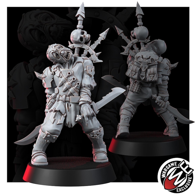 Chaos Renegades Of Pain Killer Team | 16k Resin Miniatures | 28 mm 32 mm Tabletop Wargaming | Ongeverfd afbeelding 10