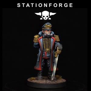 Officer | Station Forge 16k Resin Miniatures | 28mm 32mm Tabletop Wargaming | Unpainted image 1