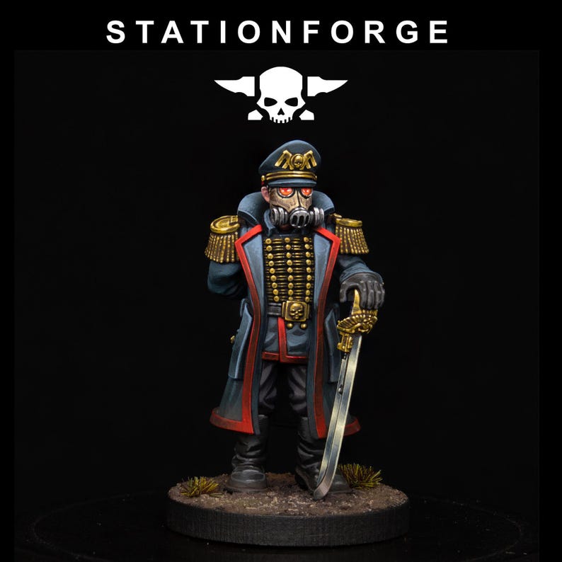 Officer | Station Forge 16k Resin Miniatures | 28mm 32mm Tabletop Wargaming | Unpainted image 1