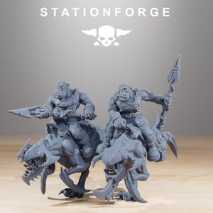 Orks Orkaz Beast Riders | Station Forge 16k Resin Miniatures | 28mm 32mm Tabletop Wargaming | Unpainted image 8