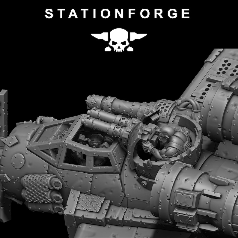 Orks Orkaz Plane | Station Forge 16k Resin Miniatures | 28mm 32mm Tabletop Wargaming | Unpainted image 9