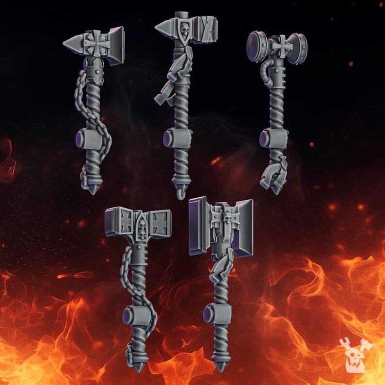 Pactum Aeternum Crusader Hammers - 16k Resin - DakkaDakka - Templar Warriors / Bitz / Tabletop / Wargaming / Grimdark image 2