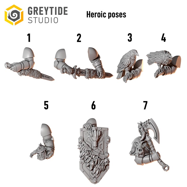 Primal Hounds - Heroic Poses - 16k Resin - GreyTide Studio - Wolves / Space Warriors / Bitz / Tabletop / Wargaming / Grimdark image 2