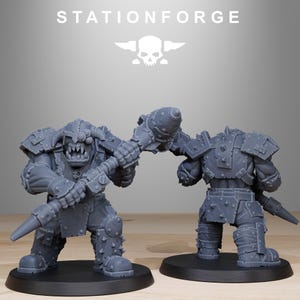 Orks Orkaz Smashers | Station Forge 16k Resin Miniatures | 28mm 32mm Tabletop Wargaming | Unpainted image 9