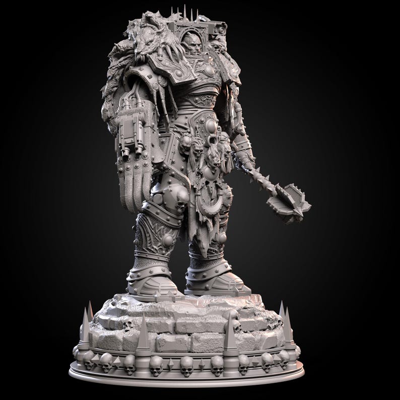 Chaos Prime Malleus Iscariot | 16k Resin Miniatures | 28mm 32mm Tabletop Wargaming | Unpainted image 5