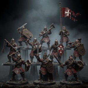 Legacy Thorncrest-Kriegerschar | Station Forge 16k Resinminiaturen | 28 mm/32 mm Tabletop-Wargaming | Unbemalt Bild 1