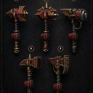 Crimson Lords - Krachthamers - 16k hars - GreyTide Studio - Bloed / Space Warriors / Onderdelen / Tabletop / Wargaming / Grimdark afbeelding 1