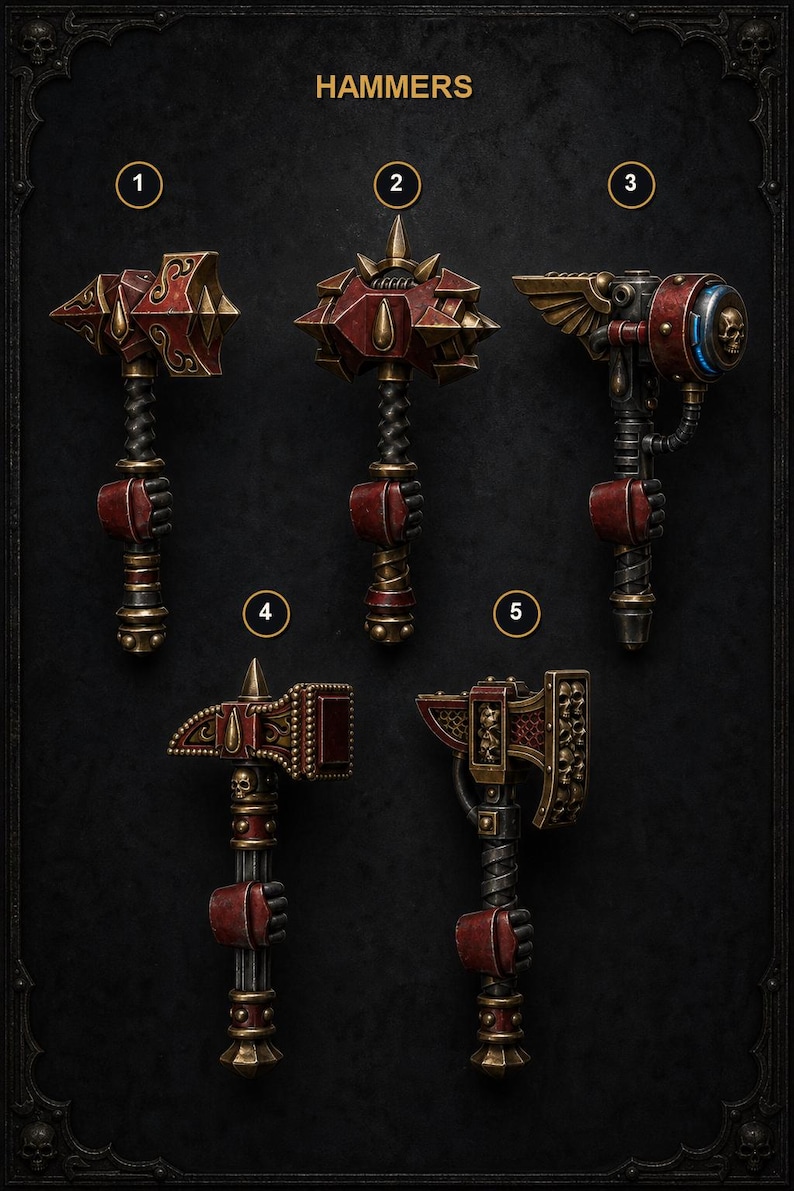 Crimson Lords - Krachthamers - 16k hars - GreyTide Studio - Bloed / Space Warriors / Onderdelen / Tabletop / Wargaming / Grimdark afbeelding 1