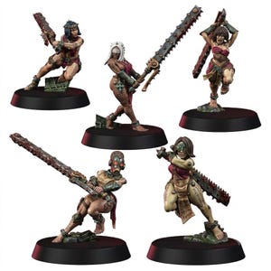 Sisters In Heresy Repentium Squad | 16k Resin Miniatures | 28mm 32mm Tabletop Wargaming | Unpainted image 1