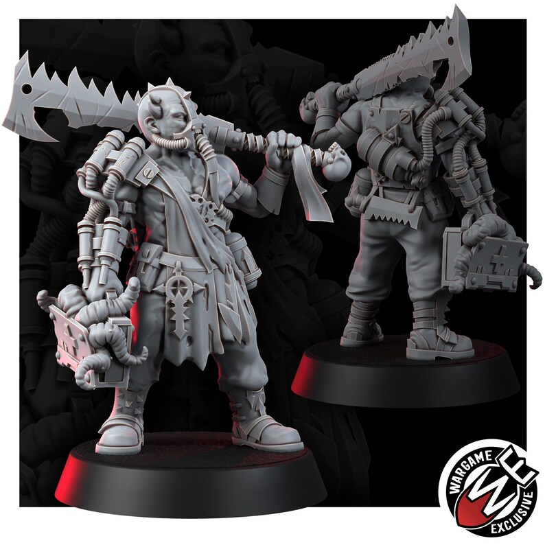 Commandogroep Chaos Renegades of Pain | 16k Resin Miniatures | 28 mm 32 mm Tafelblad Wargaming | Ongeverfd afbeelding 8
