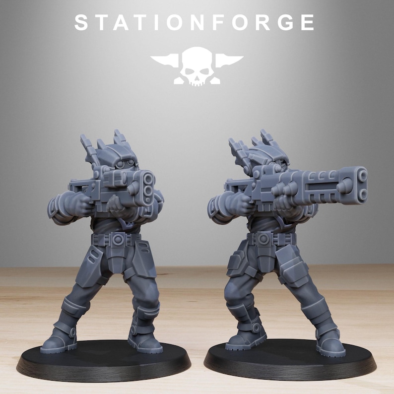 Tarion Assault Unit | Station Forge 16k Resin Miniatures | 28 mm 32 mm Tabletop Wargaming | Ongeverfd afbeelding 4