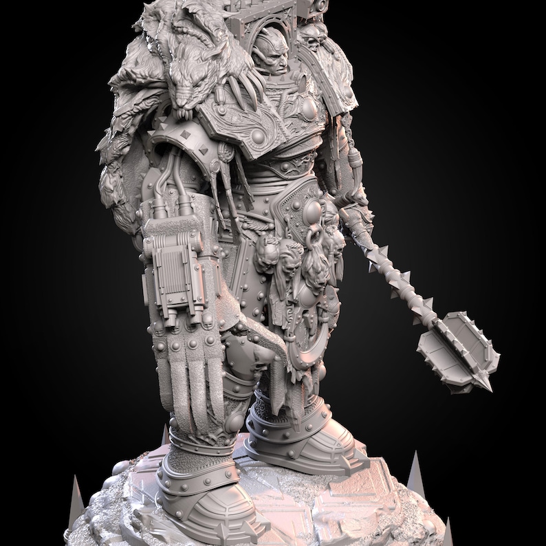 Chaos Prime Malleus Iscariot | 16k Resin Miniatures | 28mm 32mm Tabletop Wargaming | Unpainted image 4