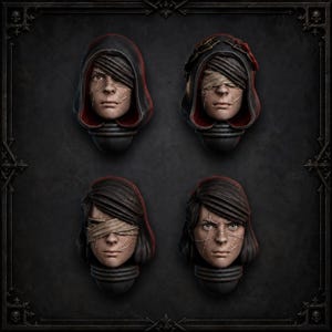 Sisterhood Conversion Heads – 16K Resin Wargaming Bitz (Set of 4) image 1