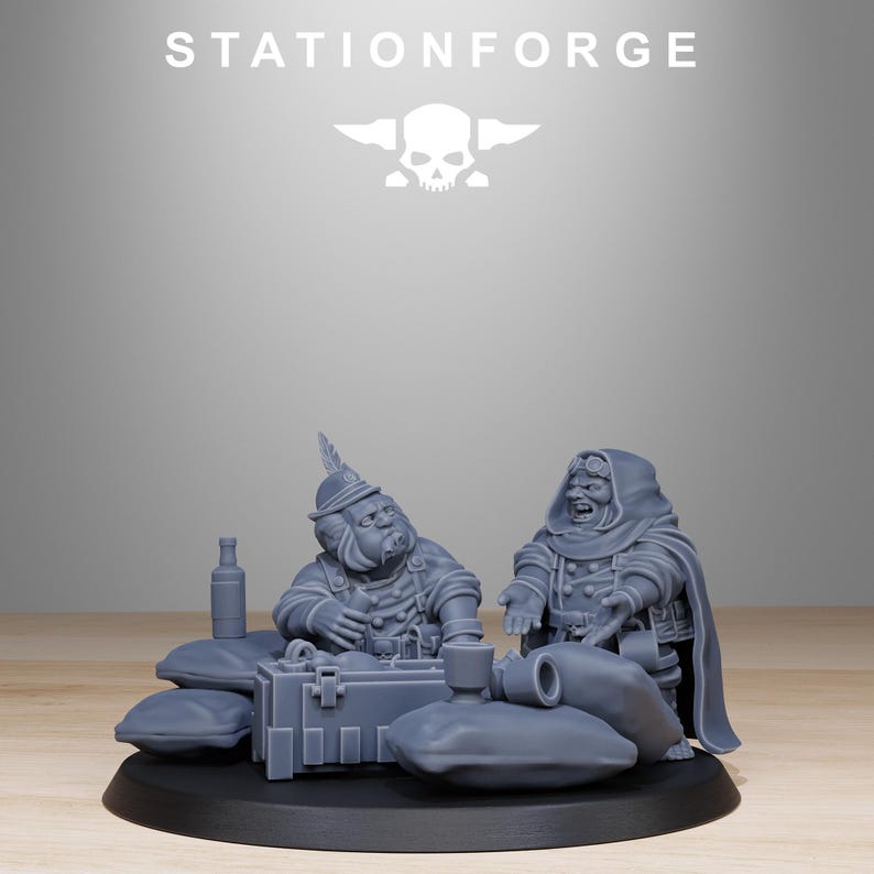 GrimGuard Skulldart Trappers | Station Forge 16k Resin-Miniaturen | 28 mm/32 mm Tabletop-Wargaming | Unbemalt Bild 4