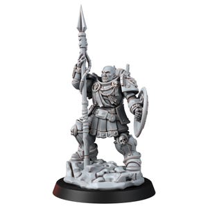 Space Knights Polemarchos | 16k Resin Miniatures | 28mm 32mm Tabletop Wargaming | Unpainted image 3