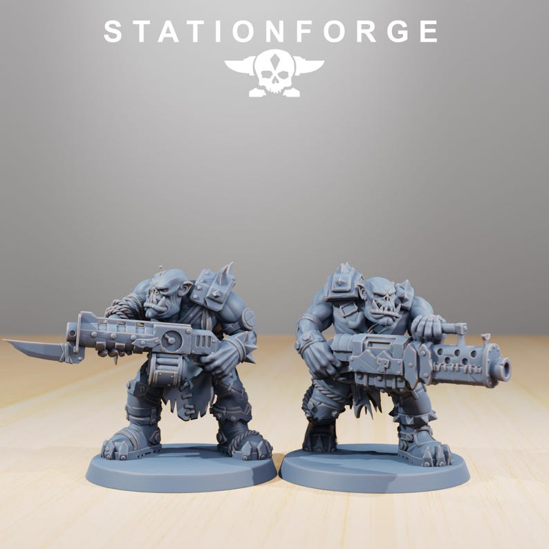 Orks Orkaz Strappaz | Station Forge 16k Resin Miniatures | 28mm 32mm Tabletop Wargaming | Unpainted image 6