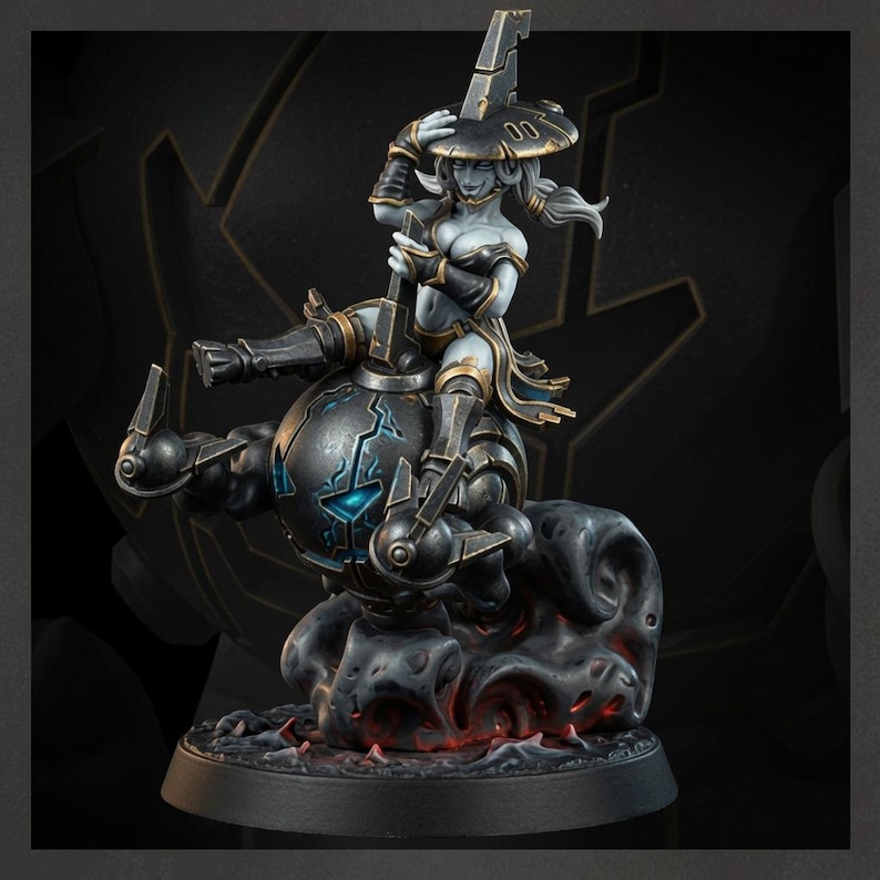Coalition Drone Witch | 16k Resin Miniatures | 28mm 32mm Tabletop Wargaming | Unpainted image 2