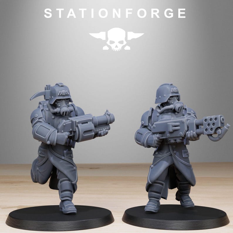 Grimguard Bombardiers | Station Forge 16k Resin Miniatures | 28mm 32mm Tabletop Wargaming | Unpainted image 6