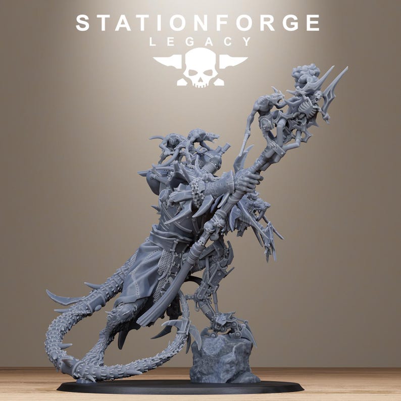 Rotfangkönig | Station Forge 16k Resinminiaturen | 28 mm/32 mm Tabletop-Wargaming | Unbemalt Bild 4
