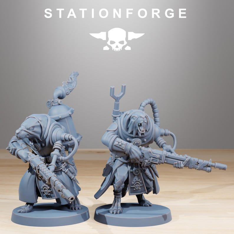 Raticus Grunts | Station Forge 16k Resin Miniatures | 28mm 32mm Tabletop Wargaming | Unpainted image 5
