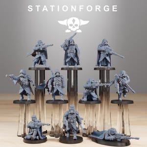 Grimguard Marksmen | Station Forge 16k Resin Miniatures | 28mm 32mm Tabletop Wargaming | Unpainted image 6
