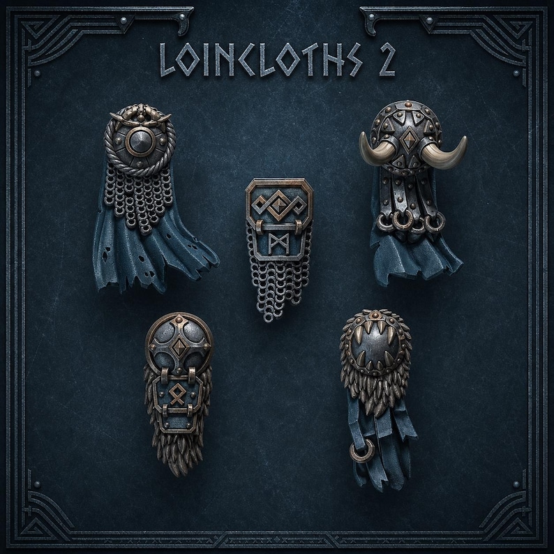 Primal Hounds - Loincloths #2 - 16k Resin - GreyTide Studio - Wolves / Space Warriors / Bitz / Tabletop / Wargaming / Grimdark image 1