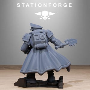 Grimguard Lieutenant | Station Forge 16k Resin Miniatures | 28mm 32mm Tabletop Wargaming | Unpainted image 4