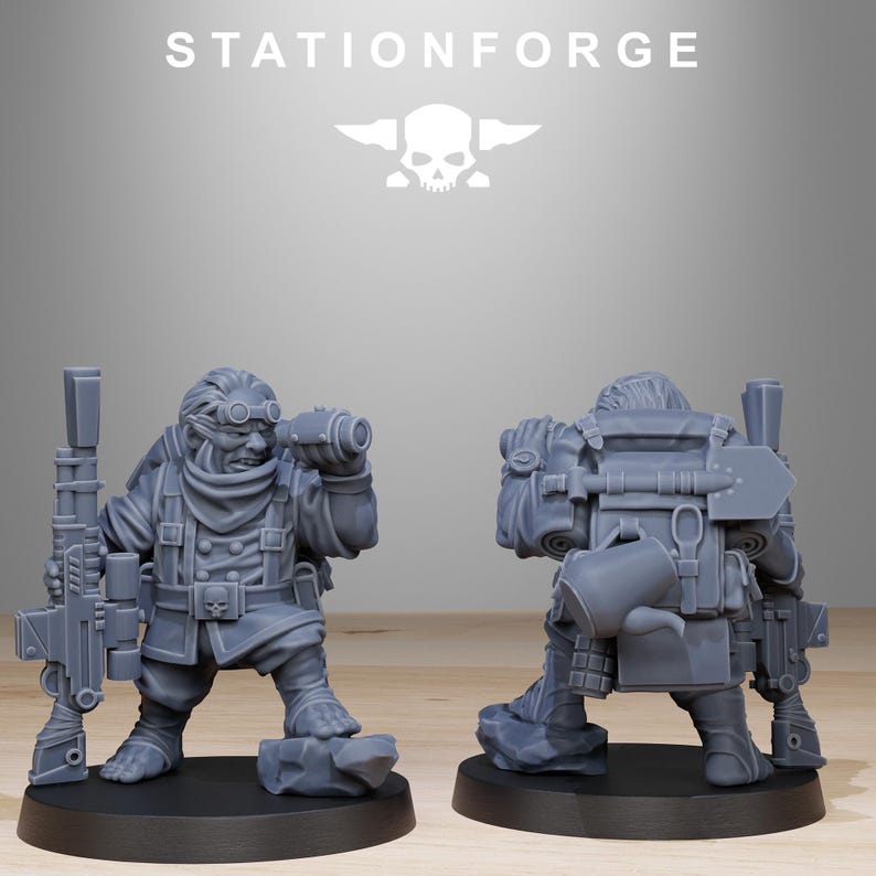 GrimGuard Skulldart Trappers | Station Forge 16k Resin-Miniaturen | 28 mm/32 mm Tabletop-Wargaming | Unbemalt Bild 10
