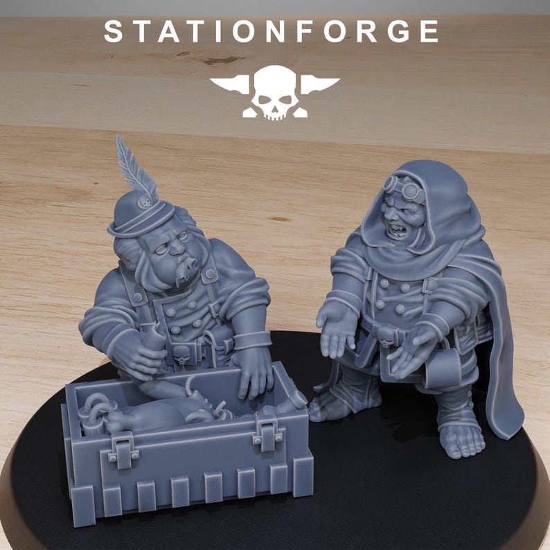 GrimGuard Skulldart Trappers | Station Forge 16k Resin-Miniaturen | 28 mm/32 mm Tabletop-Wargaming | Unbemalt Bild 5