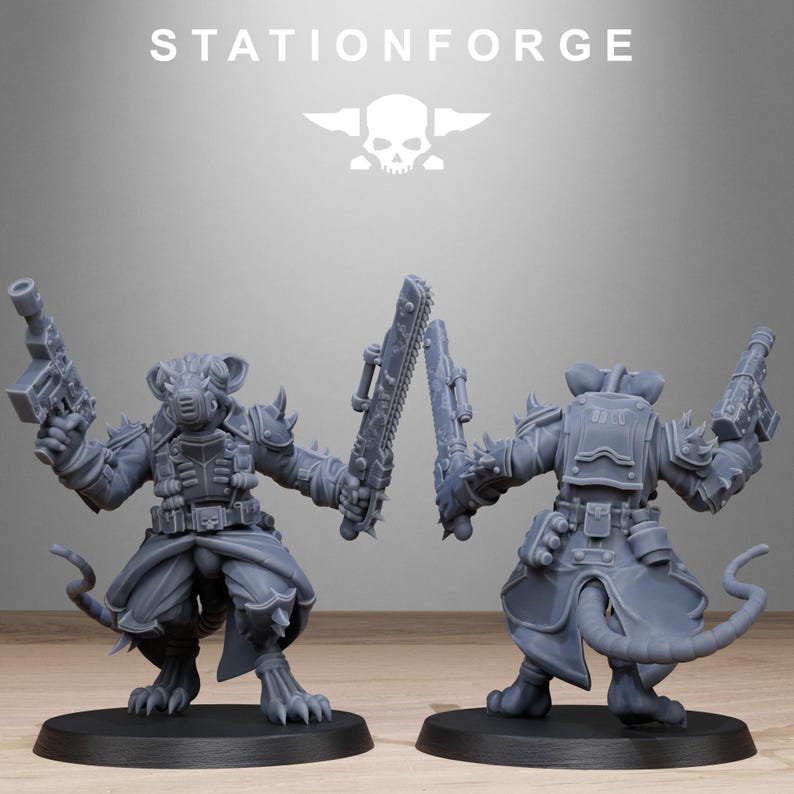 Corrupted Guard Raticus | Station Forge 16k Resin Miniatures | 28mm 32mm Tabletop Wargaming | Unpainted image 10