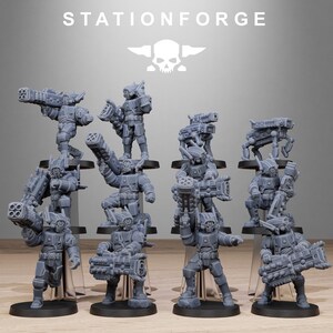 Tarion Schwere Infanterie | Station Forge 16k Resin-Miniaturen | 28 mm/32 mm Tabletop-Wargaming | Unbemalt Bild 2