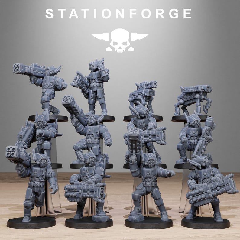Tarion Schwere Infanterie | Station Forge 16k Resin-Miniaturen | 28 mm/32 mm Tabletop-Wargaming | Unbemalt Bild 2