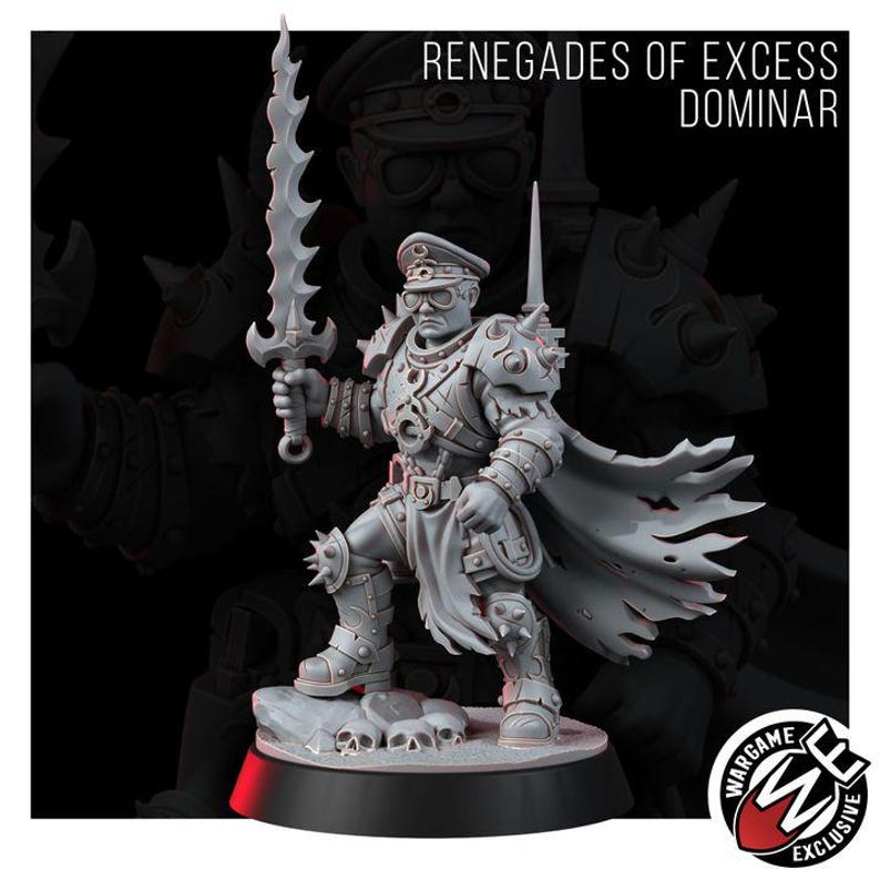 Renegades Of Excess Dominar | 16k Resin Miniatures | 28mm 32mm Tabletop Wargaming | Unpainted image 5