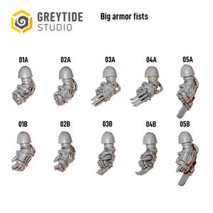 Anvil Wardens – Große Panzerfäuste – 16k Resin – GreyTide Studio – Drachen / Weltraumkrieger / Einzelteile / Tabletop / Wargaming / Düstere Dunkelheit Bild 2