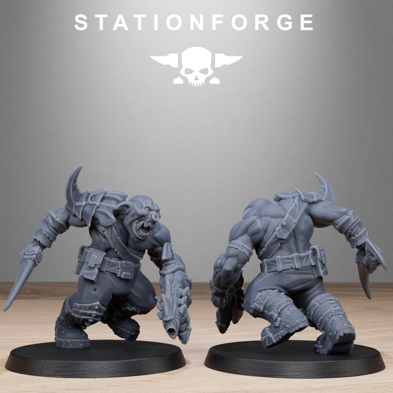 Orks Orkaz Biotech Looters | Station Forge 16k Resin Miniatures | 28mm 32mm Tabletop Wargaming | Unpainted image 9