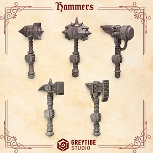 Crimson Lords - Krachthamers - 16k hars - GreyTide Studio - Bloed / Space Warriors / Onderdelen / Tabletop / Wargaming / Grimdark afbeelding 2