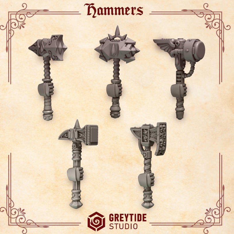 Crimson Lords - Krachthamers - 16k hars - GreyTide Studio - Bloed / Space Warriors / Onderdelen / Tabletop / Wargaming / Grimdark afbeelding 2