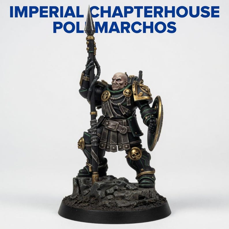 Space Knights Polemarchos | 16k Resin Miniatures | 28mm 32mm Tabletop Wargaming | Unpainted image 1