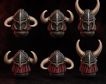 Stormpride  Horned Helmets Set | 16k Resin Miniatures | 28mm 32mm Tabletop Wargaming | Unpainted