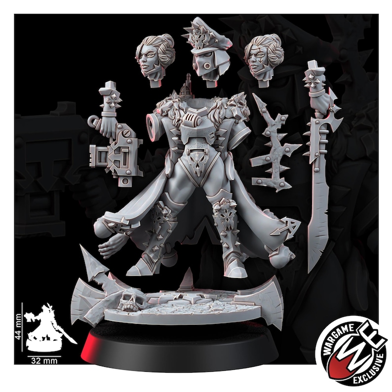 Miniatuur van Chaos Renegades | 16K harsfiguur voor oorlogsspellen (schaal 28 mm/32 mm) afbeelding 3